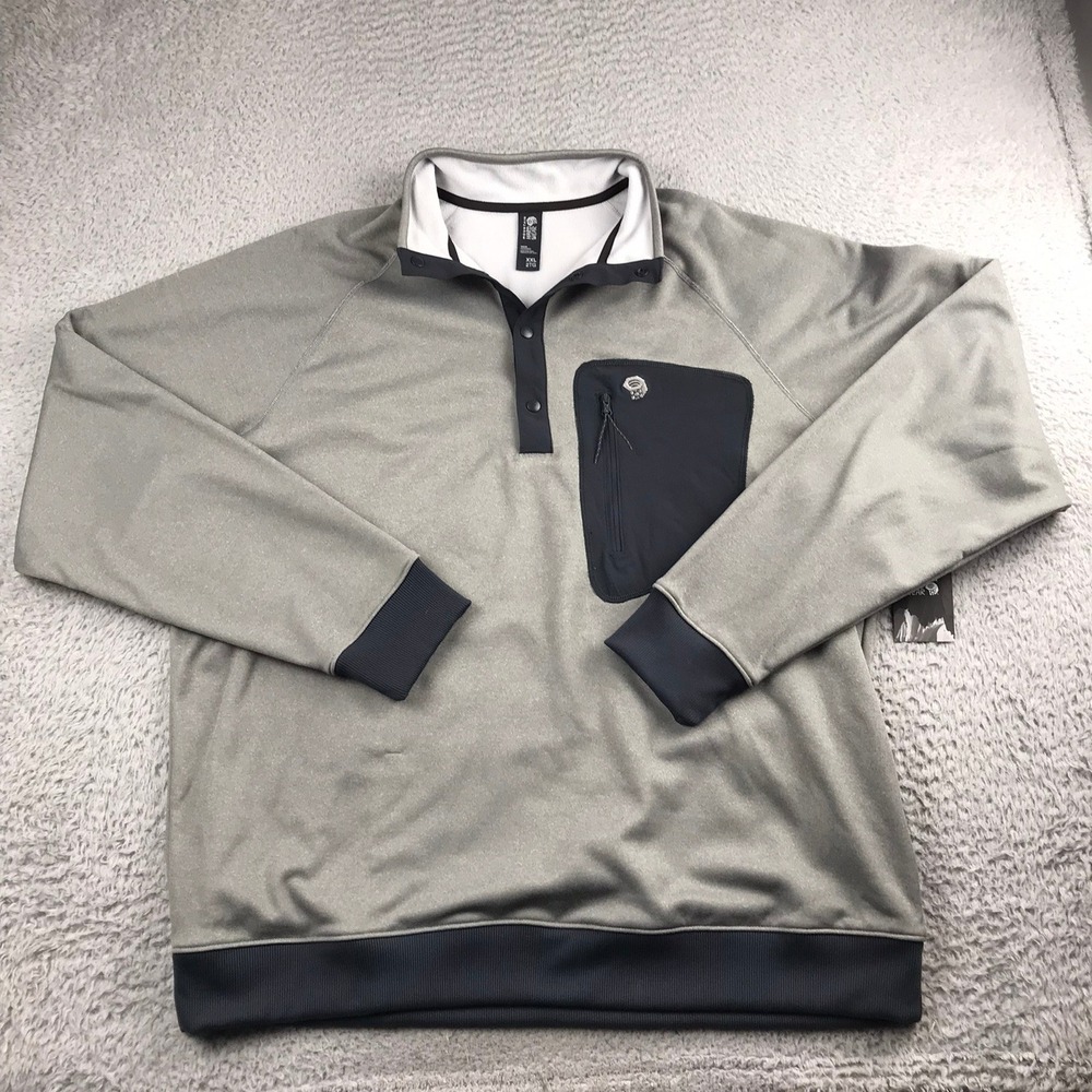 Mountain Hardwear Norse Peak 1/2 Zip Mens 2XL Gray Fleece Pullover NEW NWT